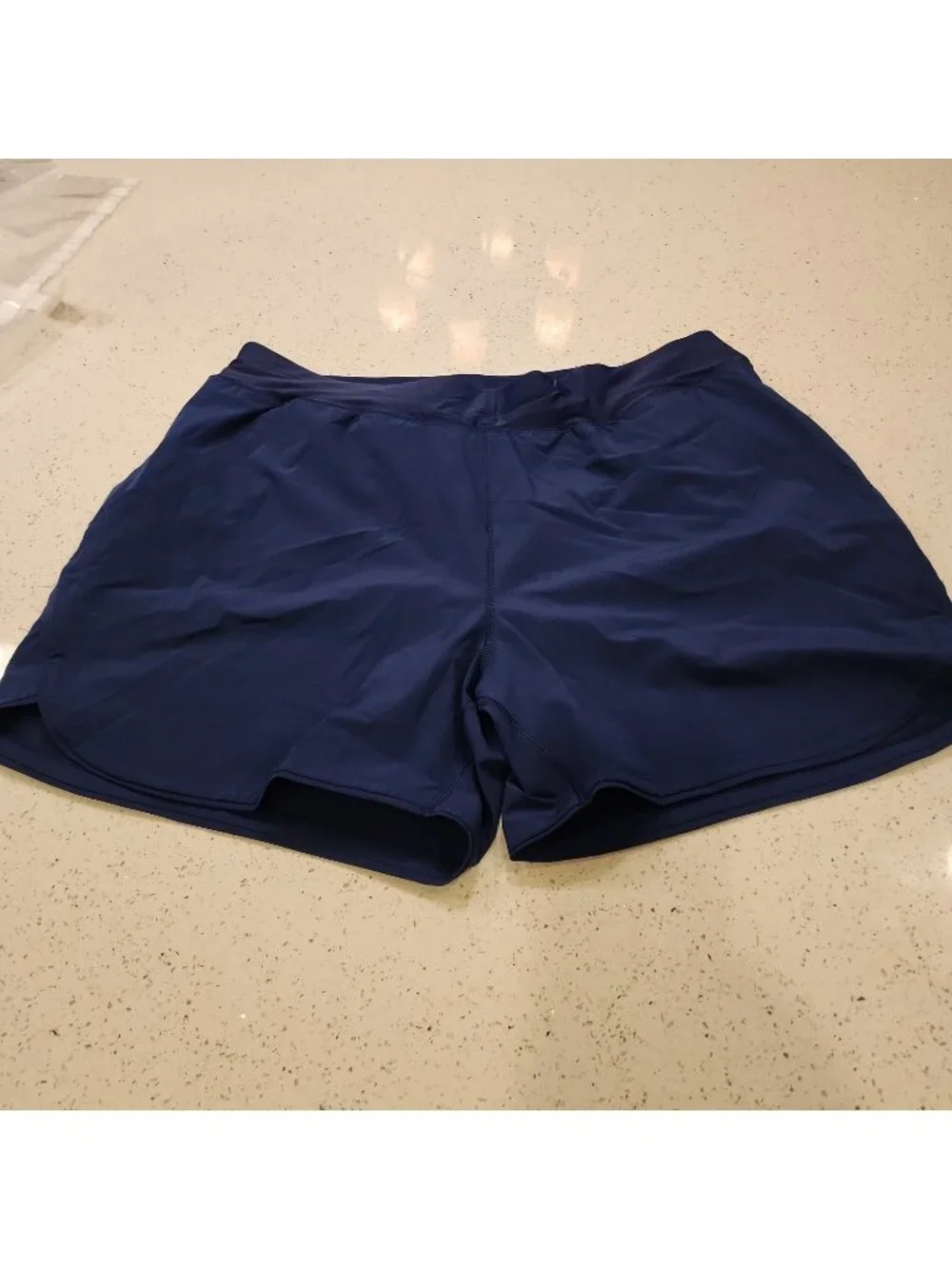 NWOT Women's Lands End Swim Shorts 18 Blue Lined Swimwear